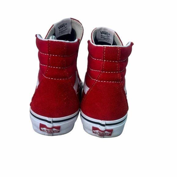 Vans SK8 Hi Cherry Red Suede Unisex Shoe Size 8.5 or 7 #538